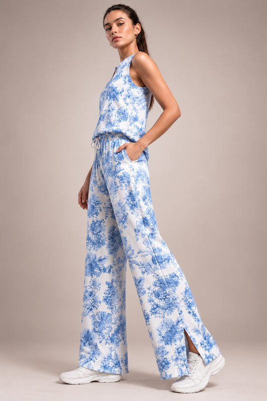 Flared Palazzo Pant - Frosted Indigo