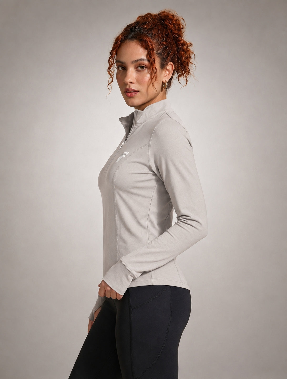 Dash Runner Half Zipper - Stone Frost Grey