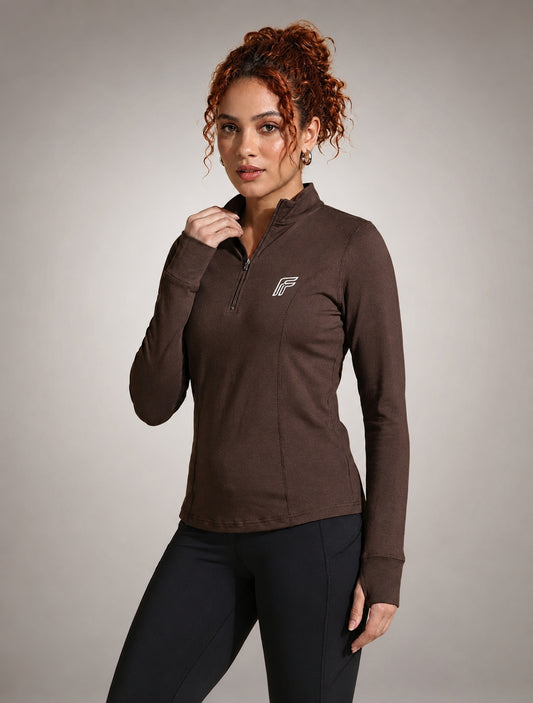 Dash Runner Half Zipper - Eclipse Brown