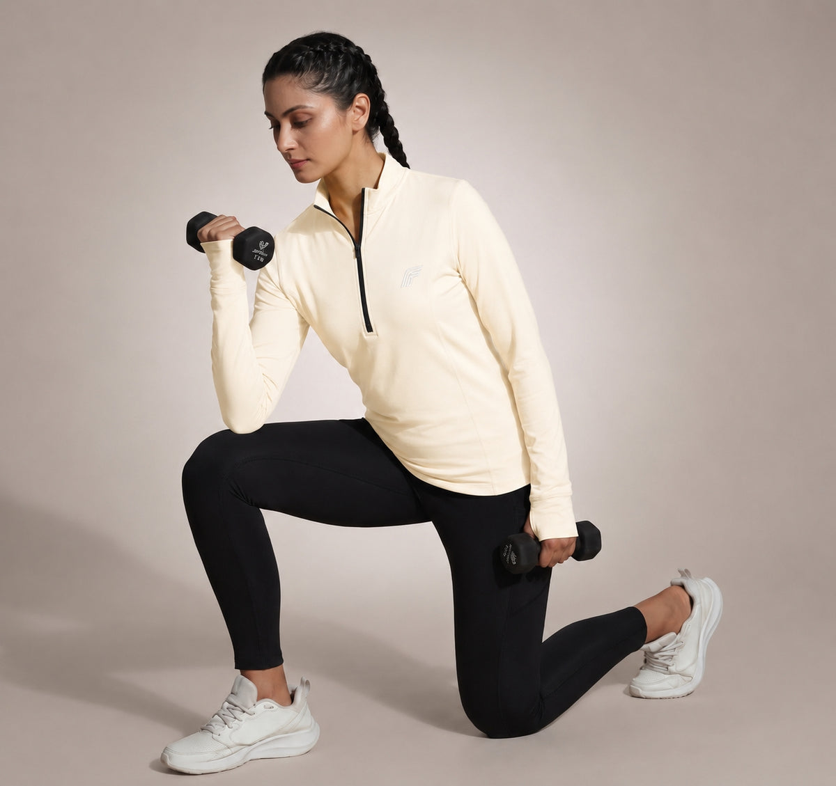 Dash Runner Half Zipper - Oatmeal Cream
