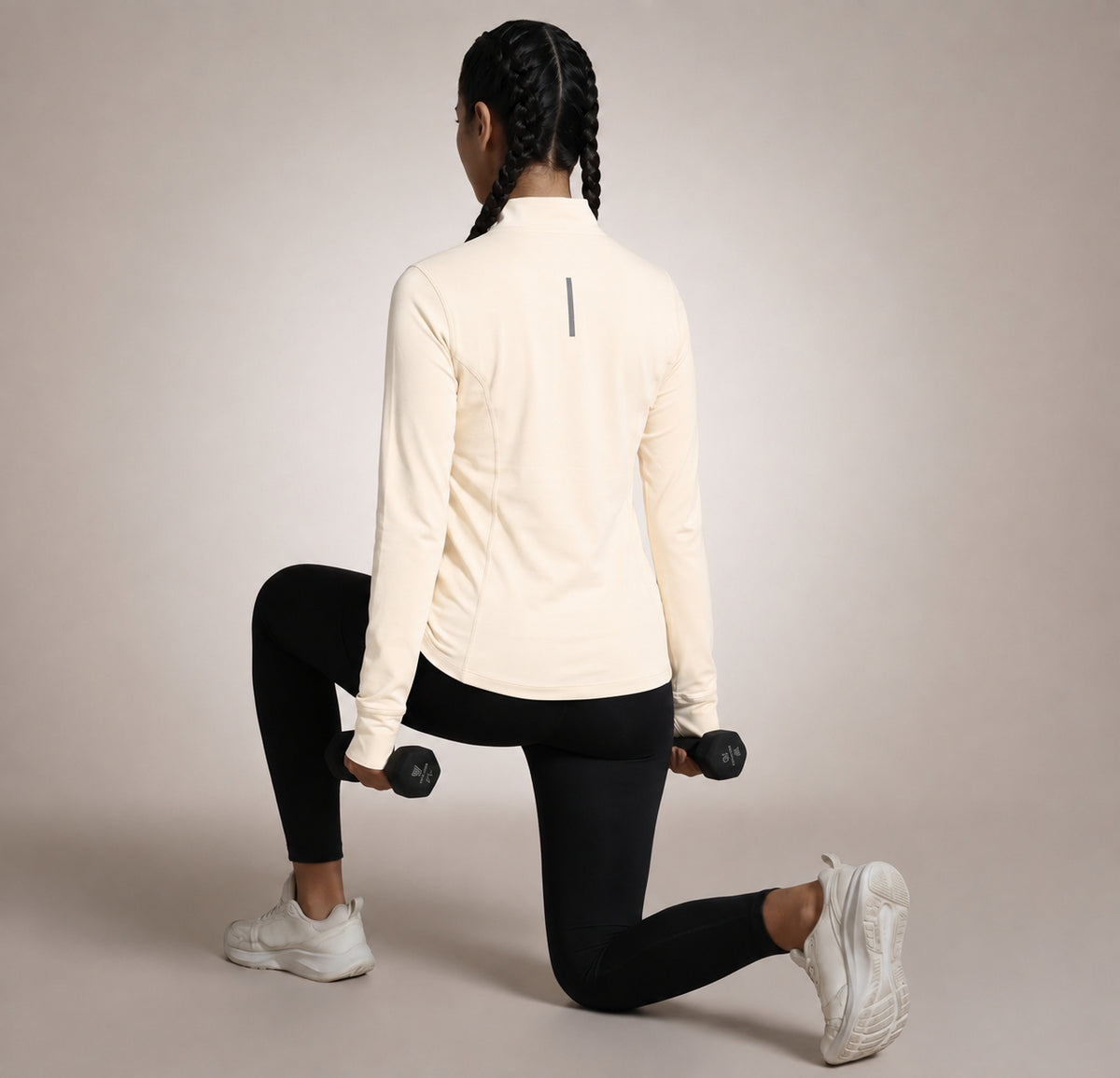 Dash Runner Half Zipper - Oatmeal Cream