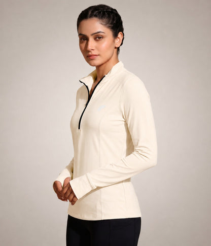 Dash Runner Half Zipper - Oatmeal Cream
