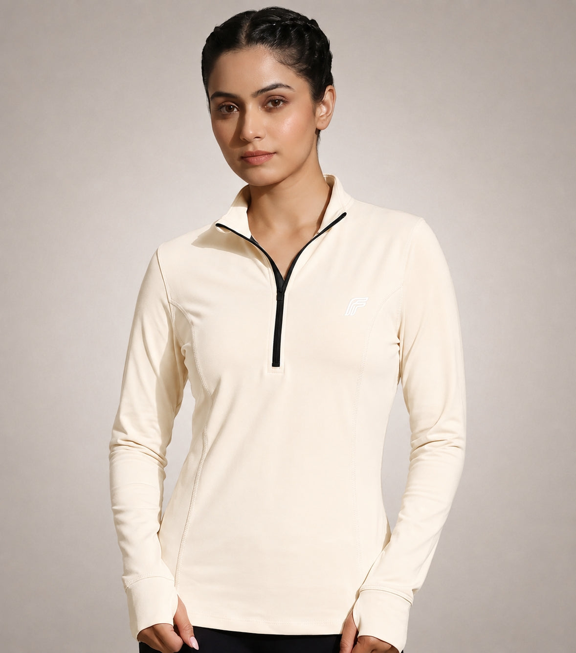 Dash Runner Half Zipper - Oatmeal Cream