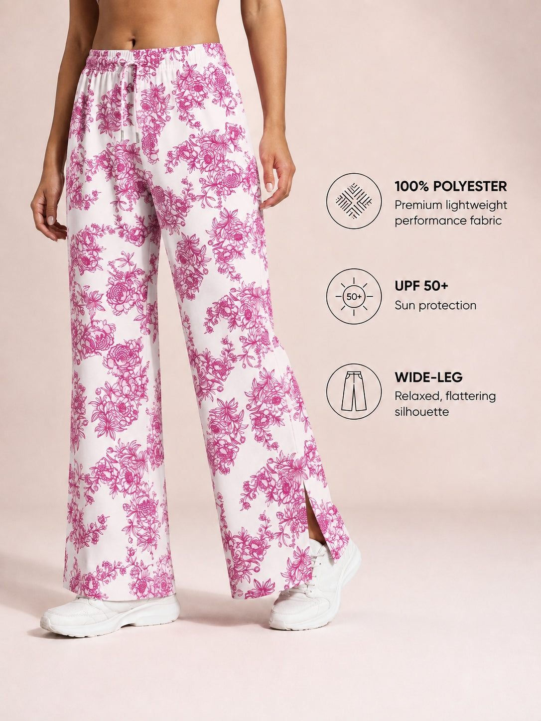 Flared Palazzo Pant - Magenta Floral