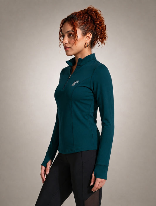 Dash Runner Half Zipper - Phantom Green
