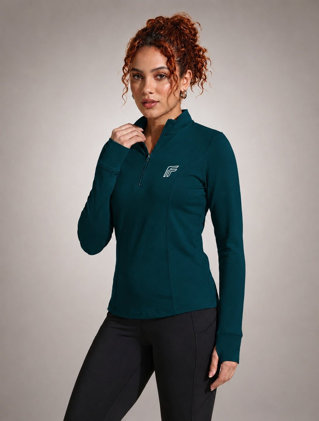 Dash Runner Half Zipper - Phantom Green