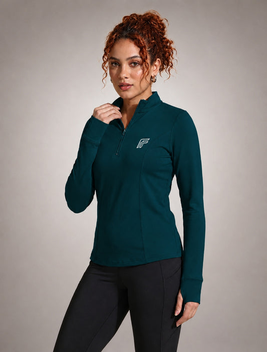 Dash Runner Half Zipper - Phantom Green