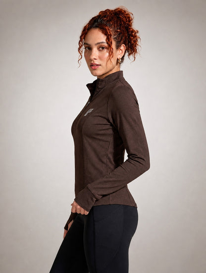 Dash Runner Half Zipper - Eclipse Brown