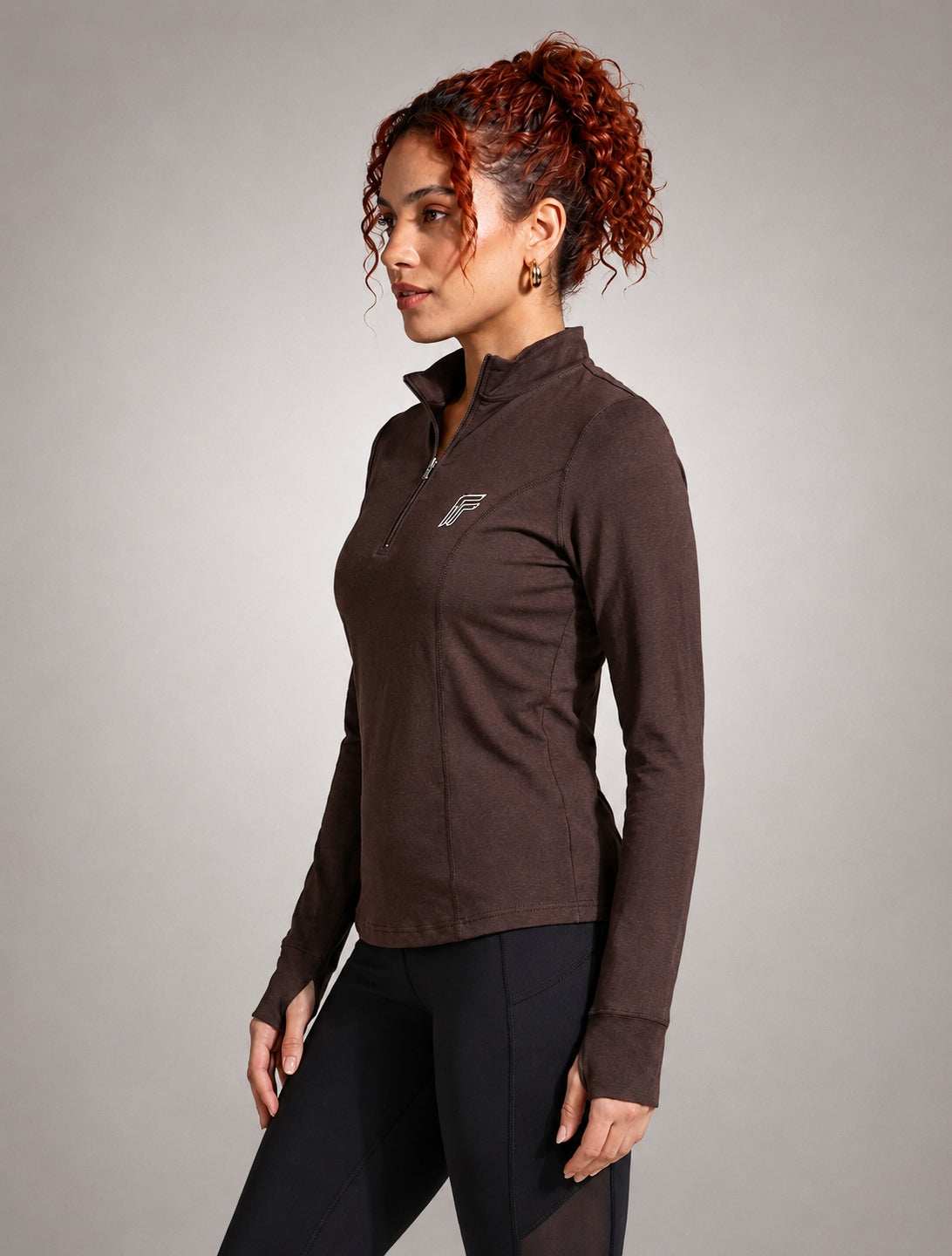 Dash Runner Half Zipper - Eclipse Brown