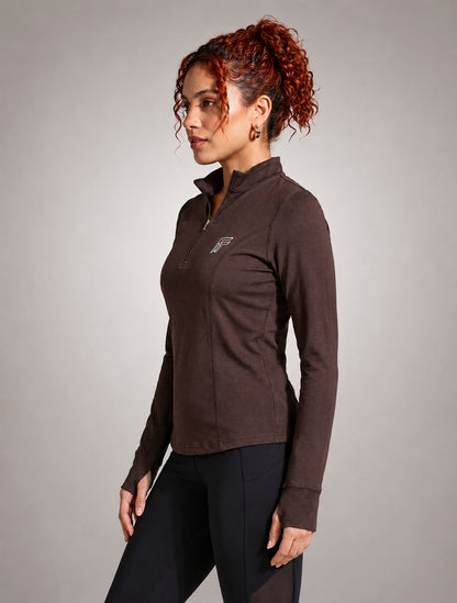 Dash Runner Half Zipper - Eclipse Brown