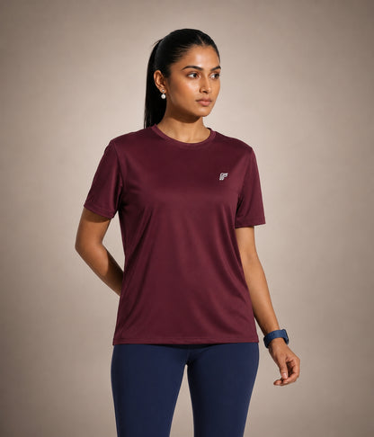 Active Pulse Tee - Velvet Maroon