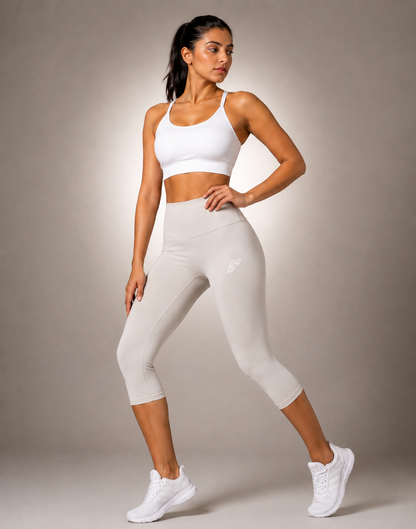 Hybrid 3/4 Capri Leggings - Stone Frost Grey