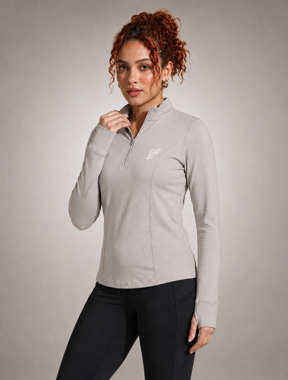 Dash Runner Half Zipper - Stone Frost Grey