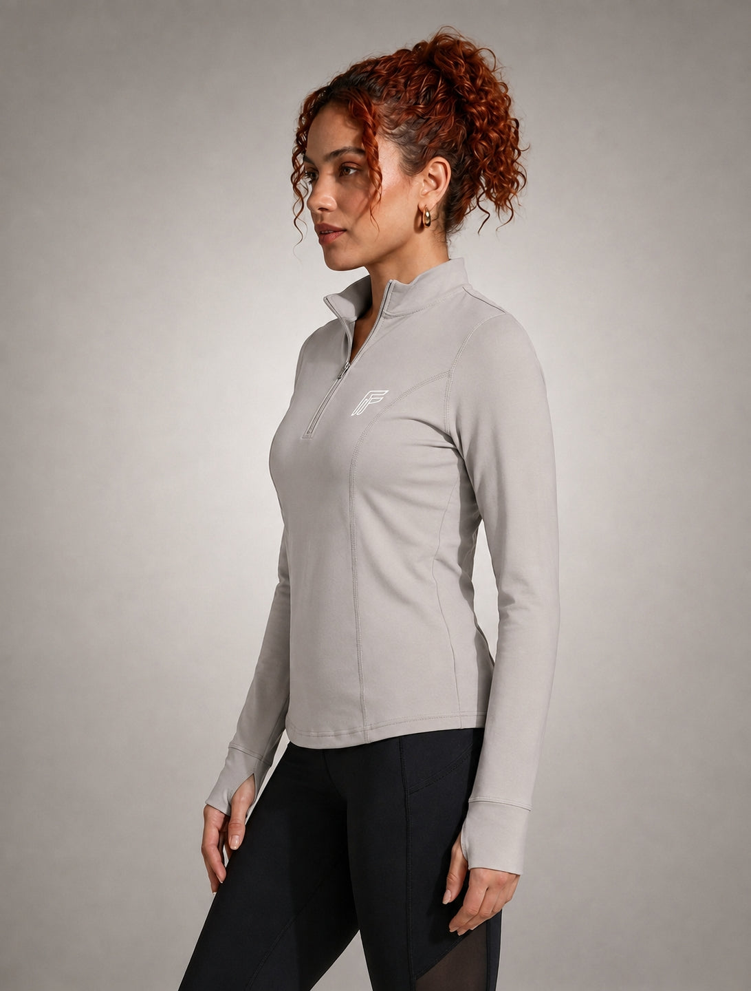 Dash Runner Half Zipper - Stone Frost Grey