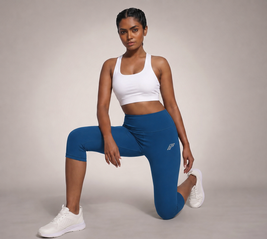 Hybrid 3/4 Capri Leggings - Arctic Blue