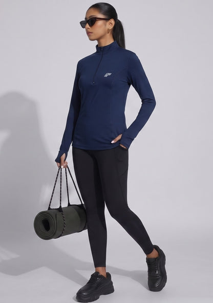 Dash Runner Half Zipper - Kinetic Navy