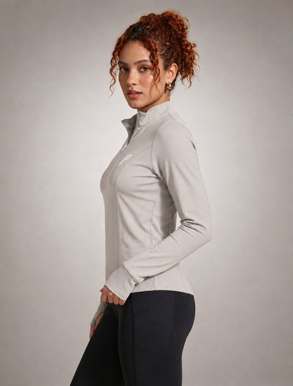 Dash Runner Half Zipper - Stone Frost Grey